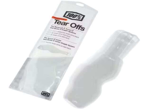 100% Tear Offs Μάσκας MX Clear | Strata 2, Accuri 2, Racecraft 2